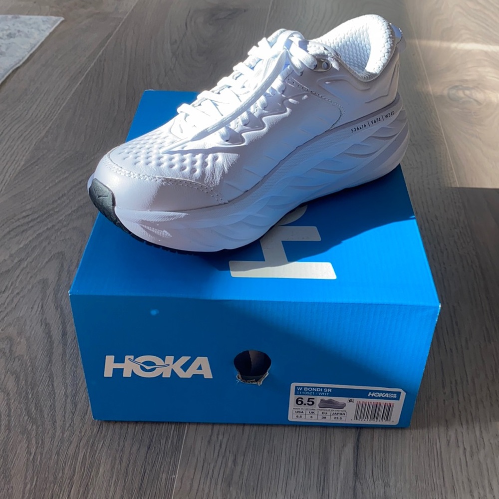 Hoka white bondi sneakers